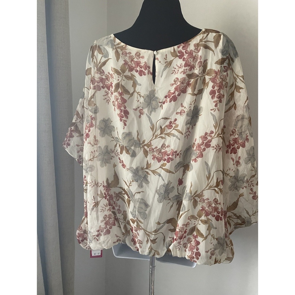 NWT Vince Camuto Oasis Bloom Pearl Ivory Floral Blouse Skirt set Summer Sz XL/16 - Picture 3 of 9